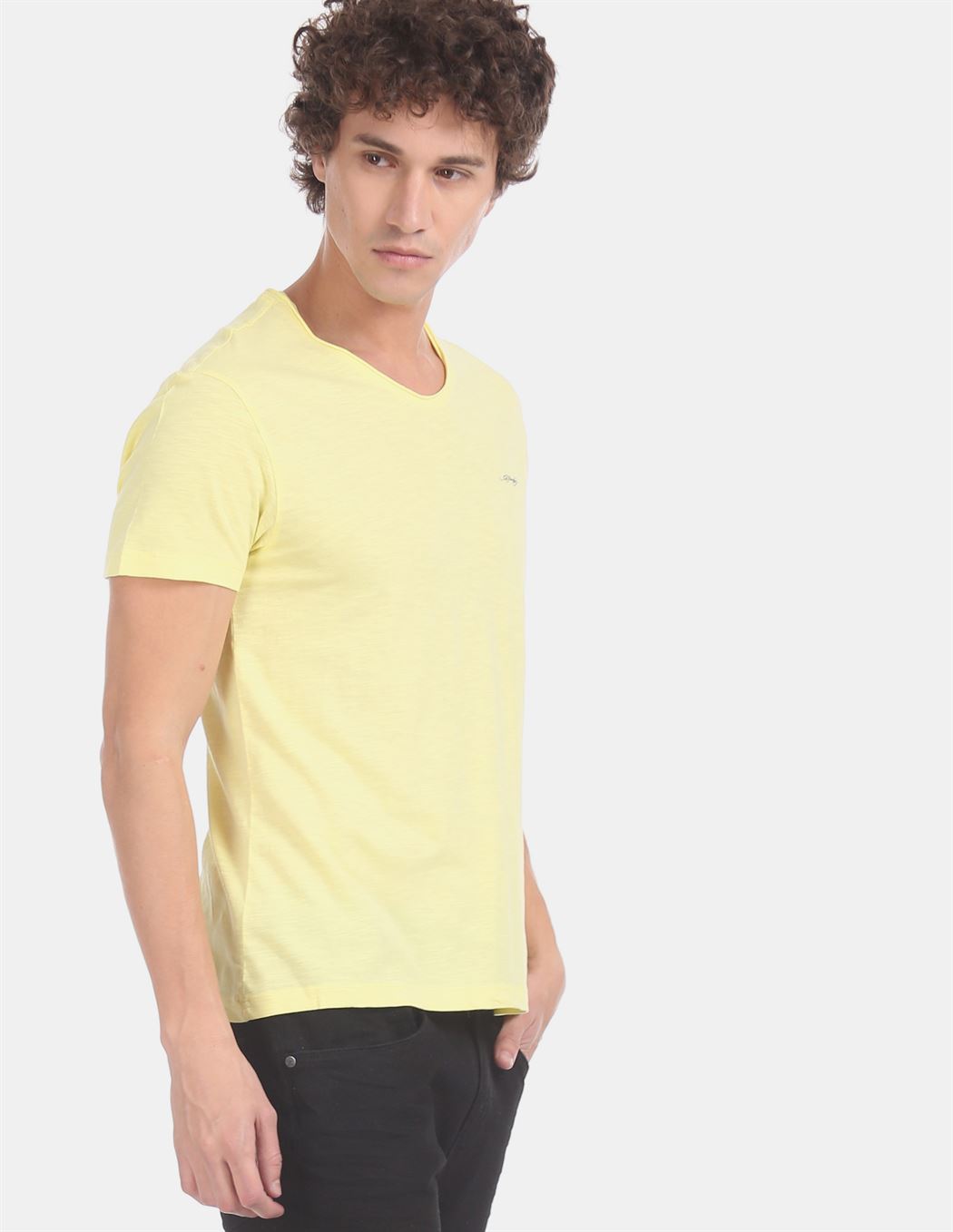 Ed Hardy Men Casual Wear Yellow T-Shirt